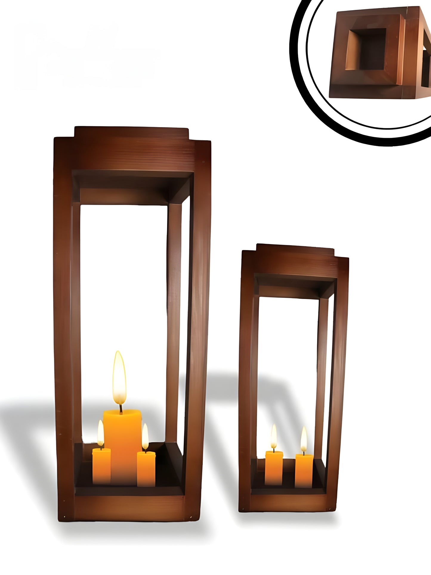 Wooden Lantern (Set of 2)
