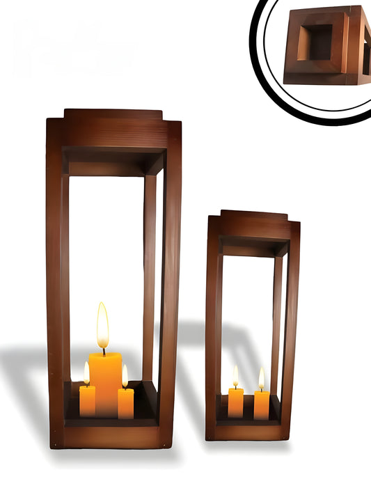 Wooden Lantern (Set of 2)